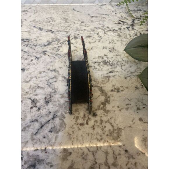 Unique Peacock Enamel and Stone Business Card Holder - Picture 5 of 8